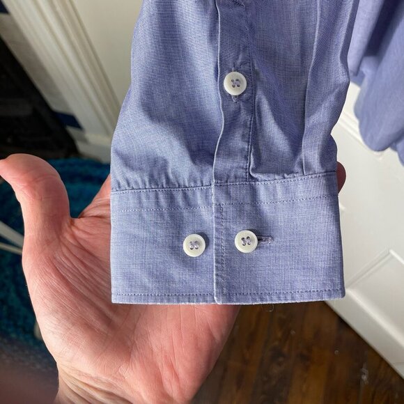 IKKS Men's Long Sleeve Button Up Dress Shirt Size L - Picture 5 of 6